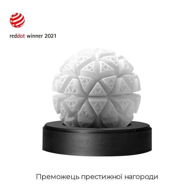 Упаковка мастурбатора Tenga Geo Glacier: стильний дизайн та інформація про продукт