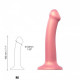 Насадка для страпону Strap-On-Me Mono Density Dildo Rose M - вид збоку, демонстрація гнучкості
