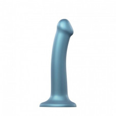 Насадка для страпону Strap-On-Me Mono Density Dildo M Blue, діам. 3,3 см, гнучкий силікон — Keks-Hub