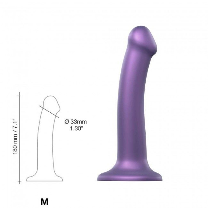 Насадка для страпону Strap-On-Me Mono Density Dildo Violet M, вид збоку