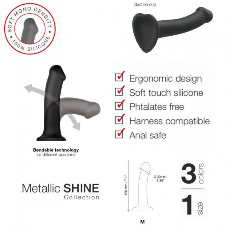 Текстура одношарового силікону насадки Strap-On-Me Mono Density Dildo Violet M