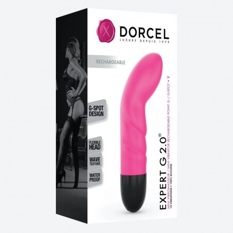 Упаковка вібратора Dorcel Expert G 2.0 Magenta - елегантний дизайн, ідеально для подарунка