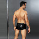 Мужские трусы JSY лаковые, вид сбоку, черный, шнуровка