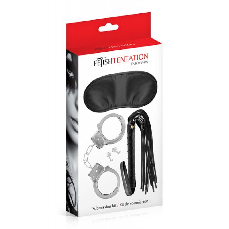 Набір BDSM-аксесуарів Fetish Tentation Submission Kit - елегантна упаковка, демонстрація комплектації