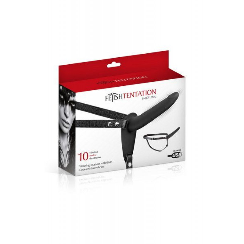 Упаковка страпона з вібрацією Fetish Tentation, чорний