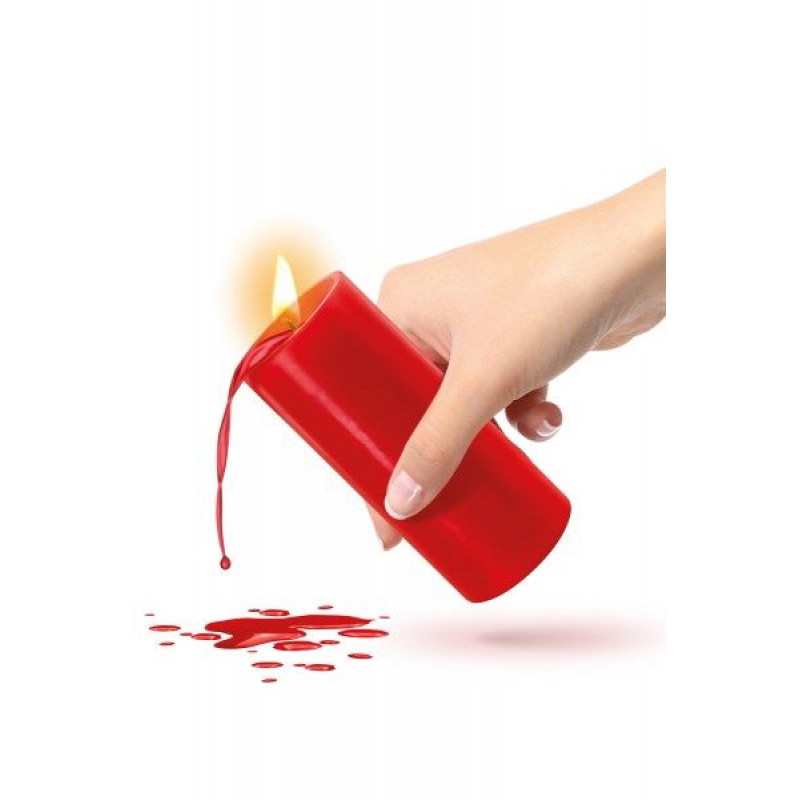 Упаковка низькотемпературної БДСМ-свічки Fetish Tentation Red, детальний вид