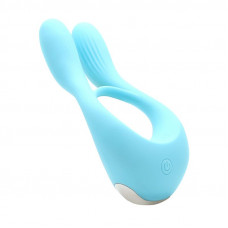 Вібратор для пар KISSTOY Martin Blue з кріпленням на член, 2 мотори, діаметр 3,2 см — Keks-Hub