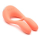 Парний вібратор KISSTOY Martin Orange, показаний в дії, вид зверху, імітація стимуляції