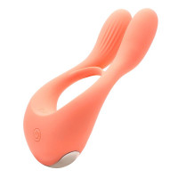 Парний вібратор KISSTOY Martin Orange, два мотори, кріплення на член, діаметр 3,2 см