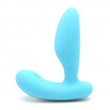 Масажер простати та вібропробка 2в1 KISSTOY Gordon Blue з пультом ДК, гнучка ніжка — Keks-Hub