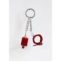 Брелок Наручники Feral Feelings с пряжкой, красный