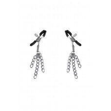 Затискачі для сосків Feral Feelings Nipple Clamps Tassels, срібло/чорний — Keks-Hub