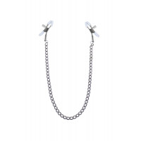 Затискачі для сосків з ланцюжком Feral Feelings Classic, срібло/білий