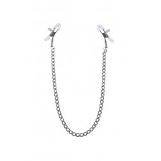 Затискачі для сосків з ланцюжком Feral Feelings Classic, срібло/білий — Keks-Hub