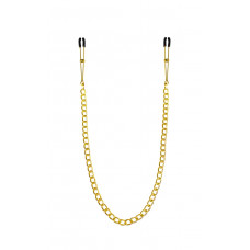 Тонкі затискачі для сосків Feral Feelings Chain Thin з ланцюжком, золото/чорний — Keks-Hub