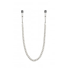 Тонкі затискачі для сосків з ланцюжком Feral Feelings Chain Thin, срібло/чорний — Keks-Hub