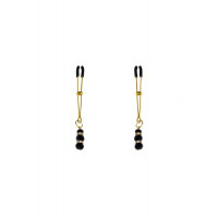 Тонкі затискачі для сосків Feral Feelings з підвіскою, золото/чорний