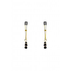 Тонкі затискачі для сосків Feral Feelings з підвіскою, золото/чорний — Keks-Hub