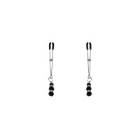 Затискачі для сосків Feral Feelings тонкі з підвіскою, срібло/чорний