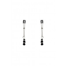 Затискачі для сосків Feral Feelings тонкі з підвіскою, срібло/чорний — Keks-Hub