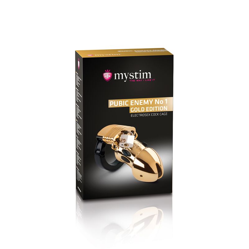 Клітка для члена Mystim Pubic Enemy No 1 - Gold Edition, масштабований вигляд, ювелірна точність