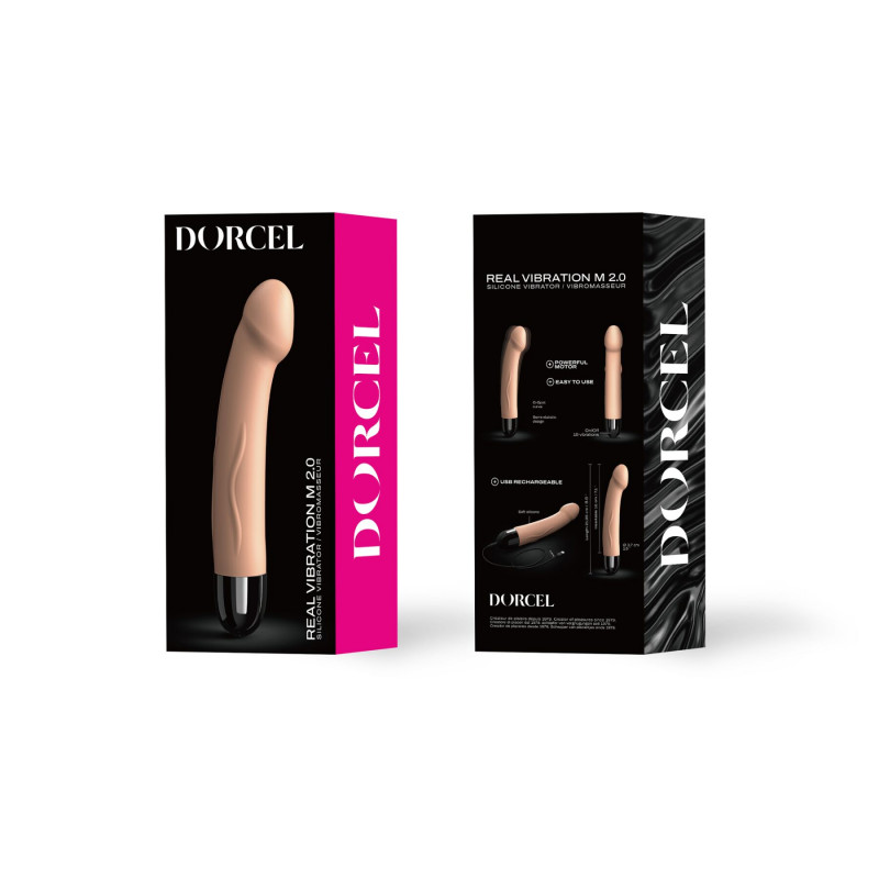Вібратор Dorcel Real Vibration M Flesh 2.0, демонстрація текстури матеріалу Flesh 2.0, приємний на дотик
