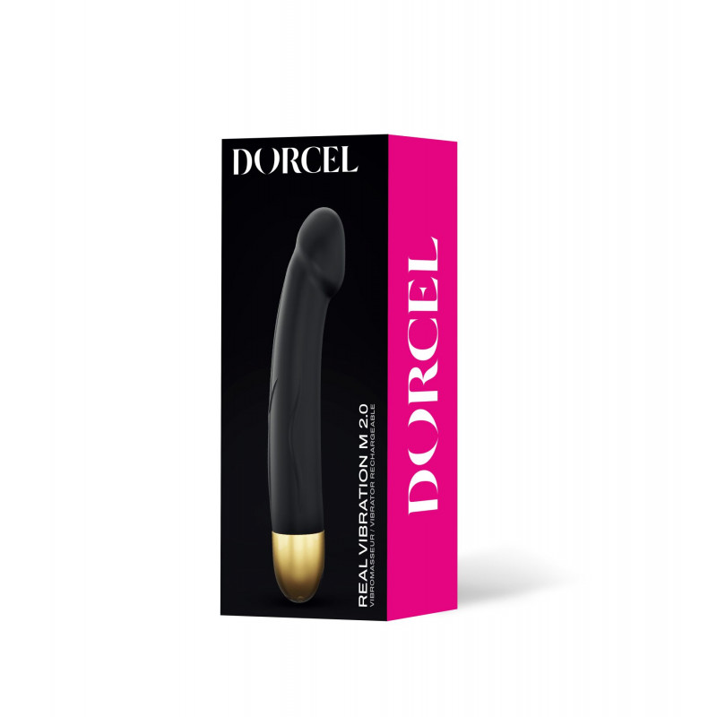 Вібратор Dorcel Real Vibration M Gold 2.0, упаковка, подарункове видання