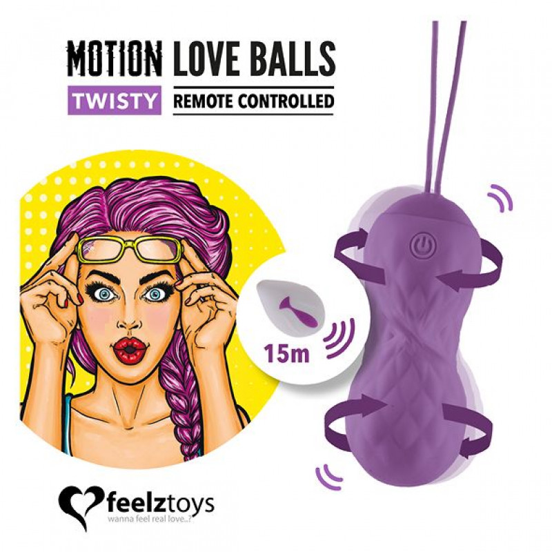 Вагінальні кульки FeelzToys Motion Love Balls Twisty, вид збоку, демонструє текстуру