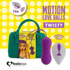 Вагінальні кульки FeelzToys Motion Love Balls Twisty з вібрацією, масажем та пультом ДК, 7 режимів — Keks-Hub