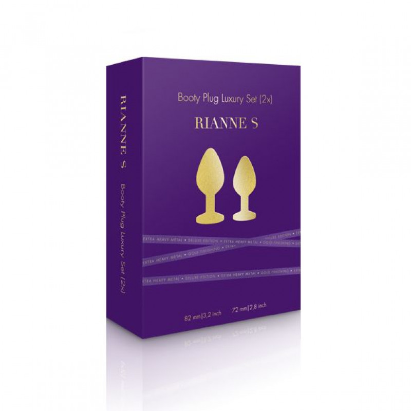 Анальна пробка RIANNE S Booty Plug Luxury Set з кристалом, вид збоку, діаметр 3 см