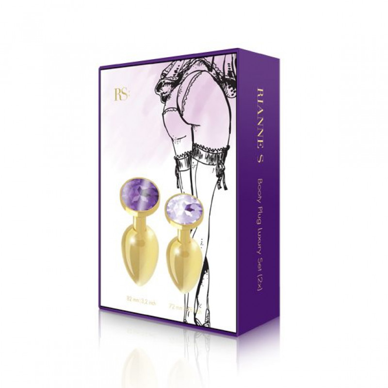 Анальна пробка RIANNE S Booty Plug Luxury Set з кристалом, вид збоку, діаметр 3,5 см