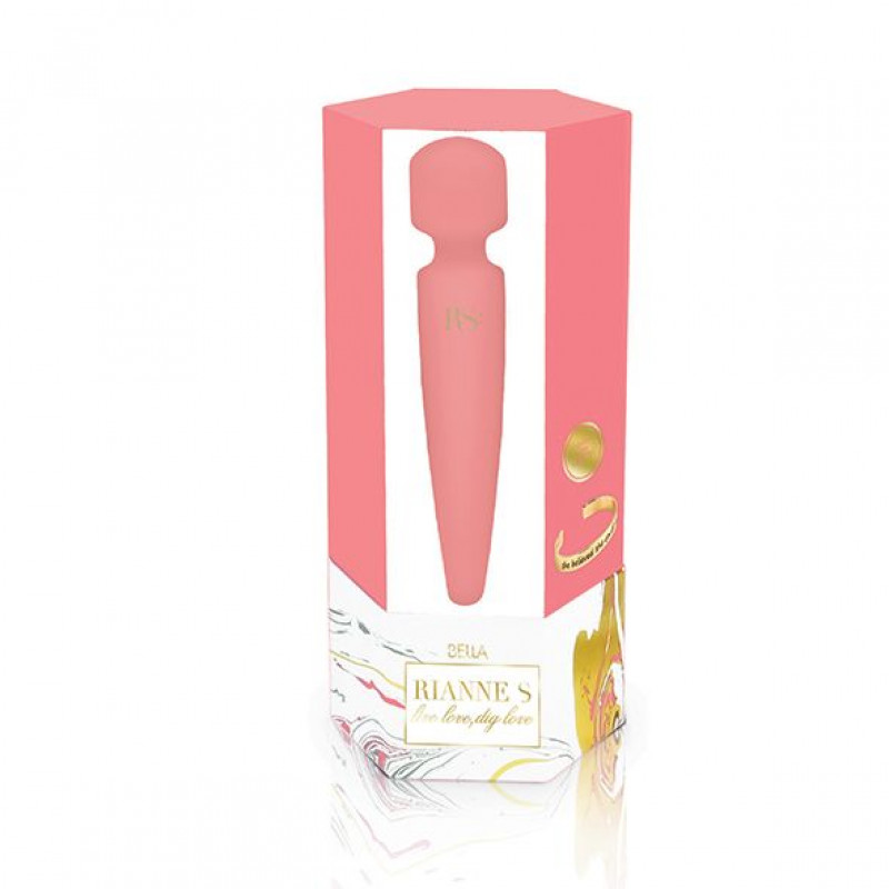 Текстура гладкого медичного силікону вібромасажера RIANNE S Bella Mini Wand Coral