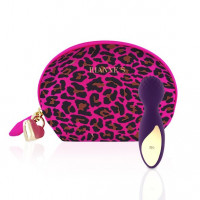 Мінівібромасажер RIANNE S Lovely Leopard Purple, 10 режимів, медичний силікон, чохол-косметичка