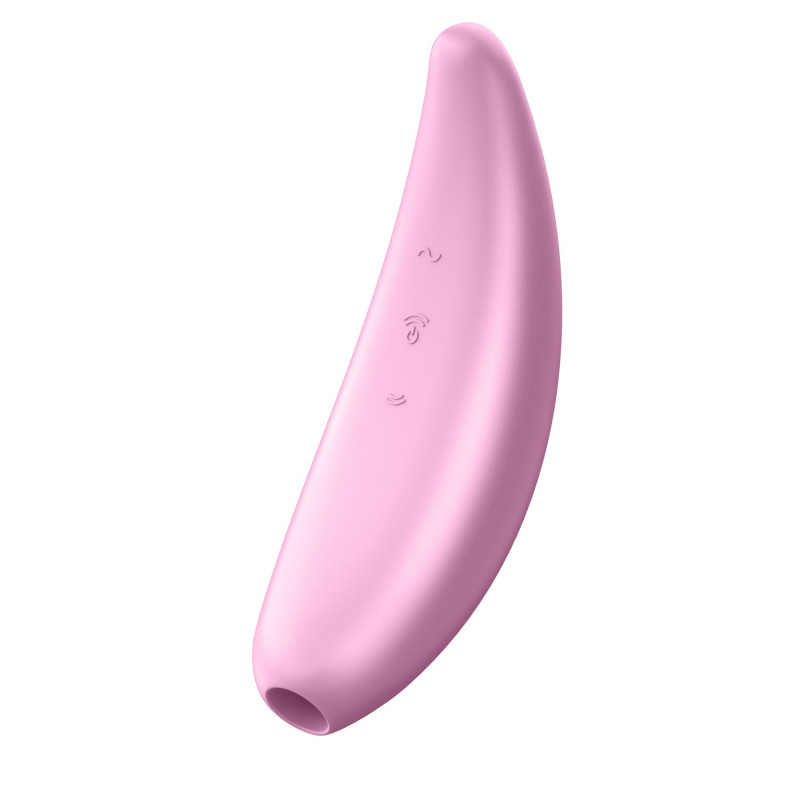 Крупний план текстури силіконової насадки вакуумного стимулятора Satisfyer Curvy 3+
