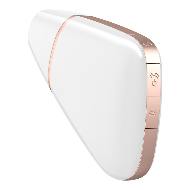 Текстура матеріалу Satisfyer Love Triangle White: силіконова головка та корпус, приємні на дотик