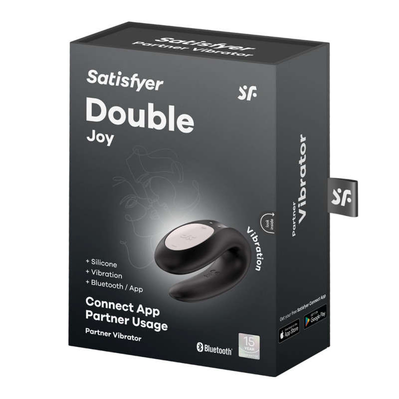 Смарт-вібратор Satisfyer Double Joy Black, деталі дизайну, чорний глянцевий