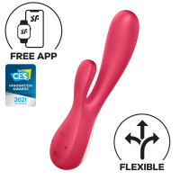 Смарт вібратор-кролик Satisfyer Mono Flex Red, 2 мотори, інтернет-керування