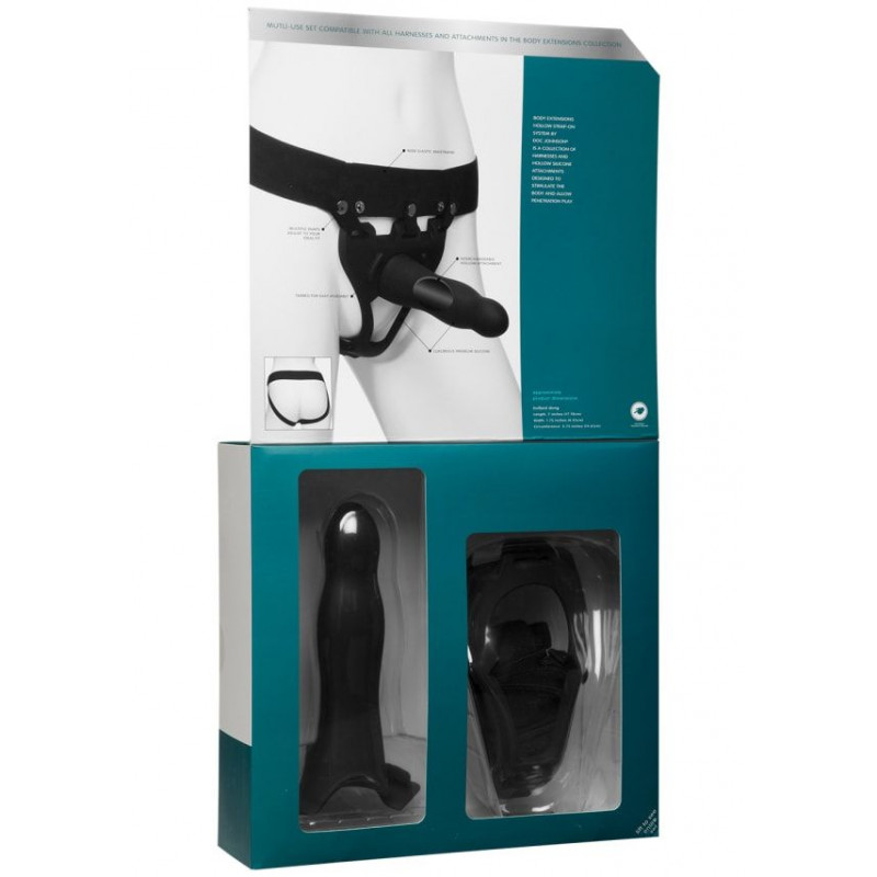 Страпон унісекс Doc Johnson Body Extensions - BE Daring, чорний колір, стильний вигляд