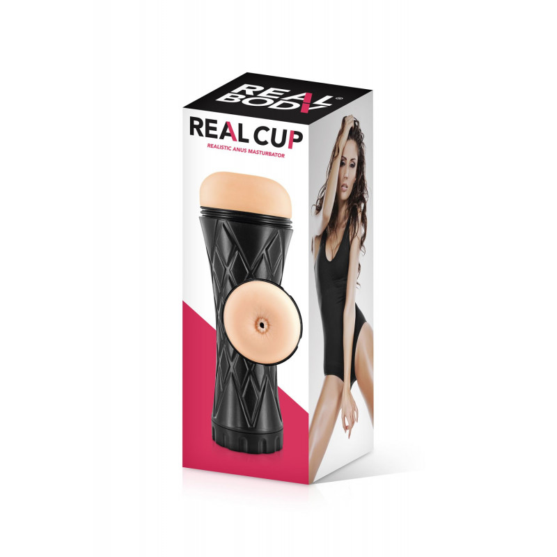 Анальний мастурбатор Real Body Real Cup Anus в упаковці, що підкреслює преміальність бренду Real Body