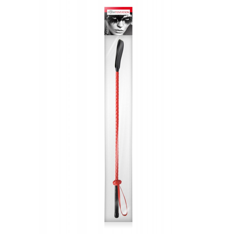 Ляскалка Fetish Tentation Cravache Червона - детальний вигляд збоку, текстура м'якої шкіри