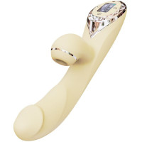 Вакуумний вібратор-кролик KISSTOY A-King Pro Yellow з підігрівом та LED-екраном