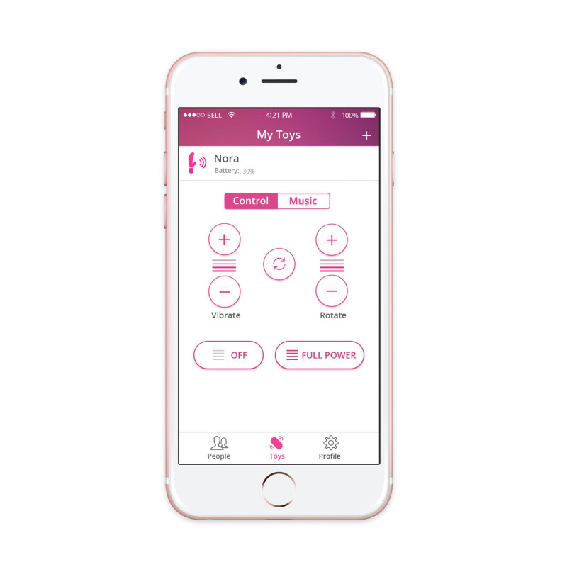 Lovense Nora - смарт вібратор-кролик, текстура силікону для максимального комфорту