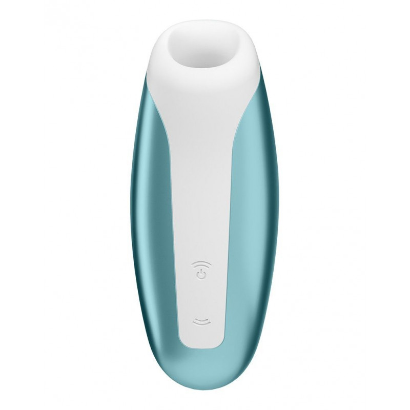 Вакуумний стимулятор Satisfyer Love Ice Blue Breeze збоку, демонструє ергономічну форму.