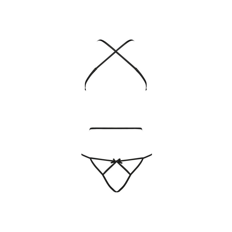 Деталі дизайну чорного боді Passion ASUNA BODY S/M: стрепи та фурнітура