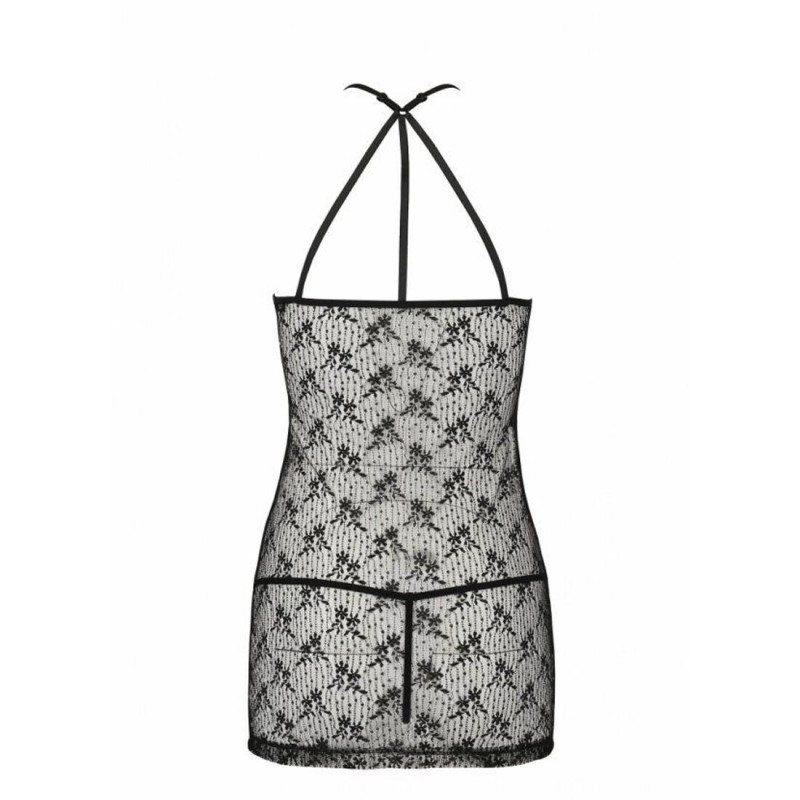 Задня частина чорної напівпрозорої сорочки Passion AZALIA CHEMISE L/XL