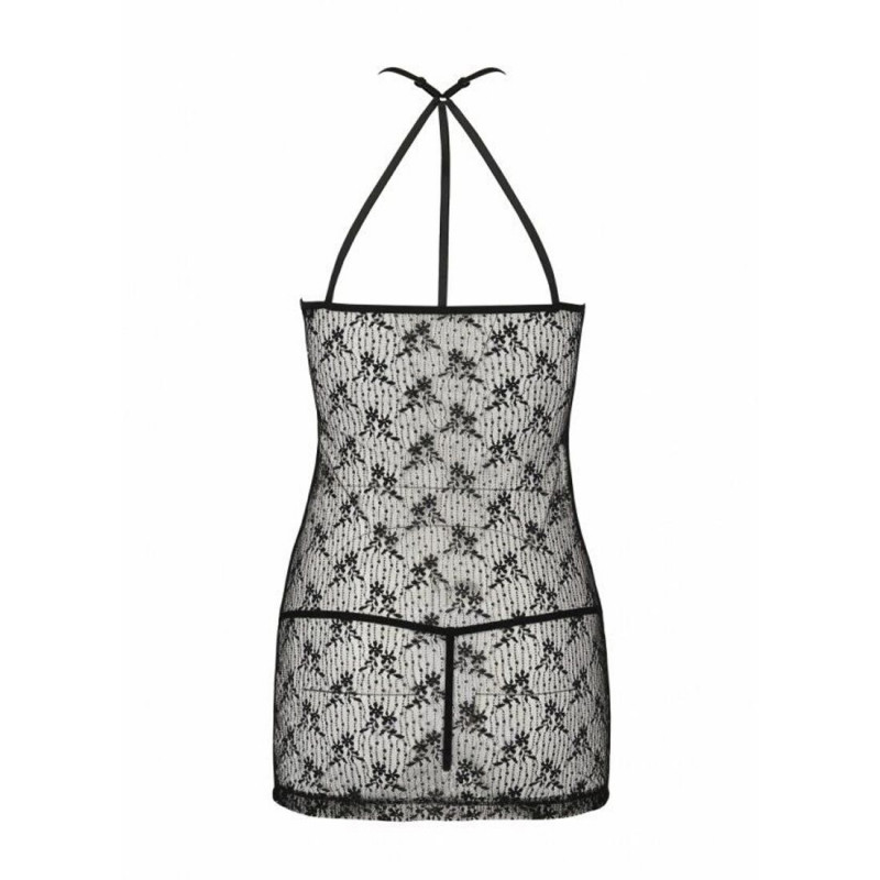 Загальний вигляд чорної напівпрозорої сорочки Passion AZALIA CHEMISE S/M