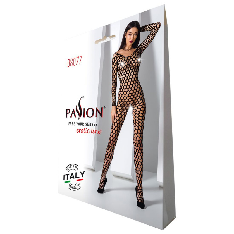 Бодістокінг Passion BS077 Black – демонстрація еластичності