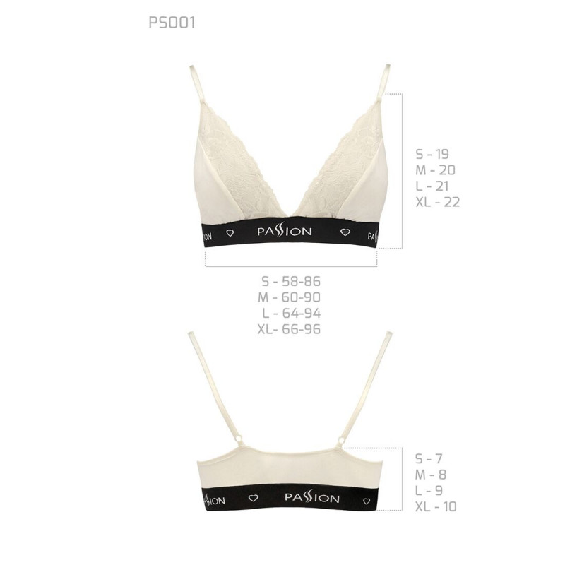 Текстура тканини еластичного топа Passion PS001 TOP S ecru