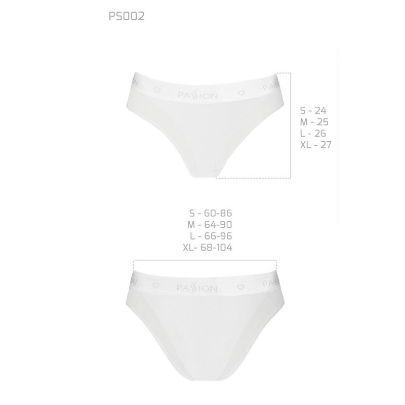 Задня частина білих жіночих трусиків Passion PS002 PANTIES XL, що підкреслює комфорт