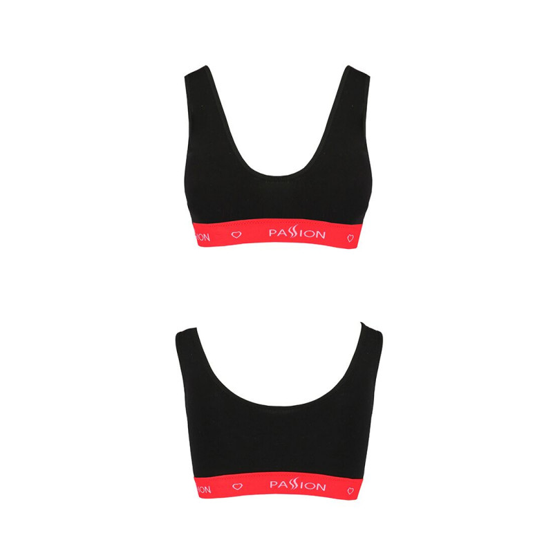 Крупный план широких бретелей спортивного топа Passion PS003 TOP XL, черный